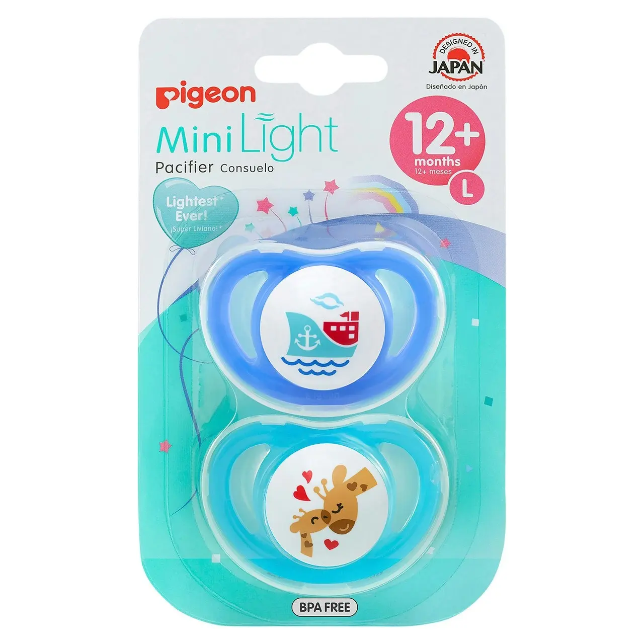 PIGEON Minilight Pacifier Twin Pack L