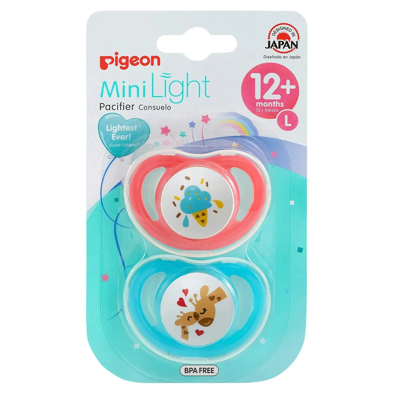 PIGEON Minilight Pacifier Twin Pack L