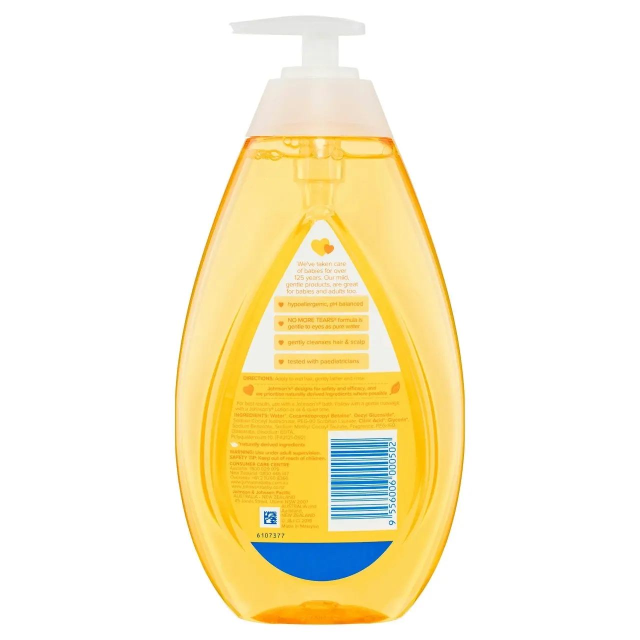 Johnson's Hypoallergenic Gentle Tear-Free Cleansing Baby Shampoo 800mL