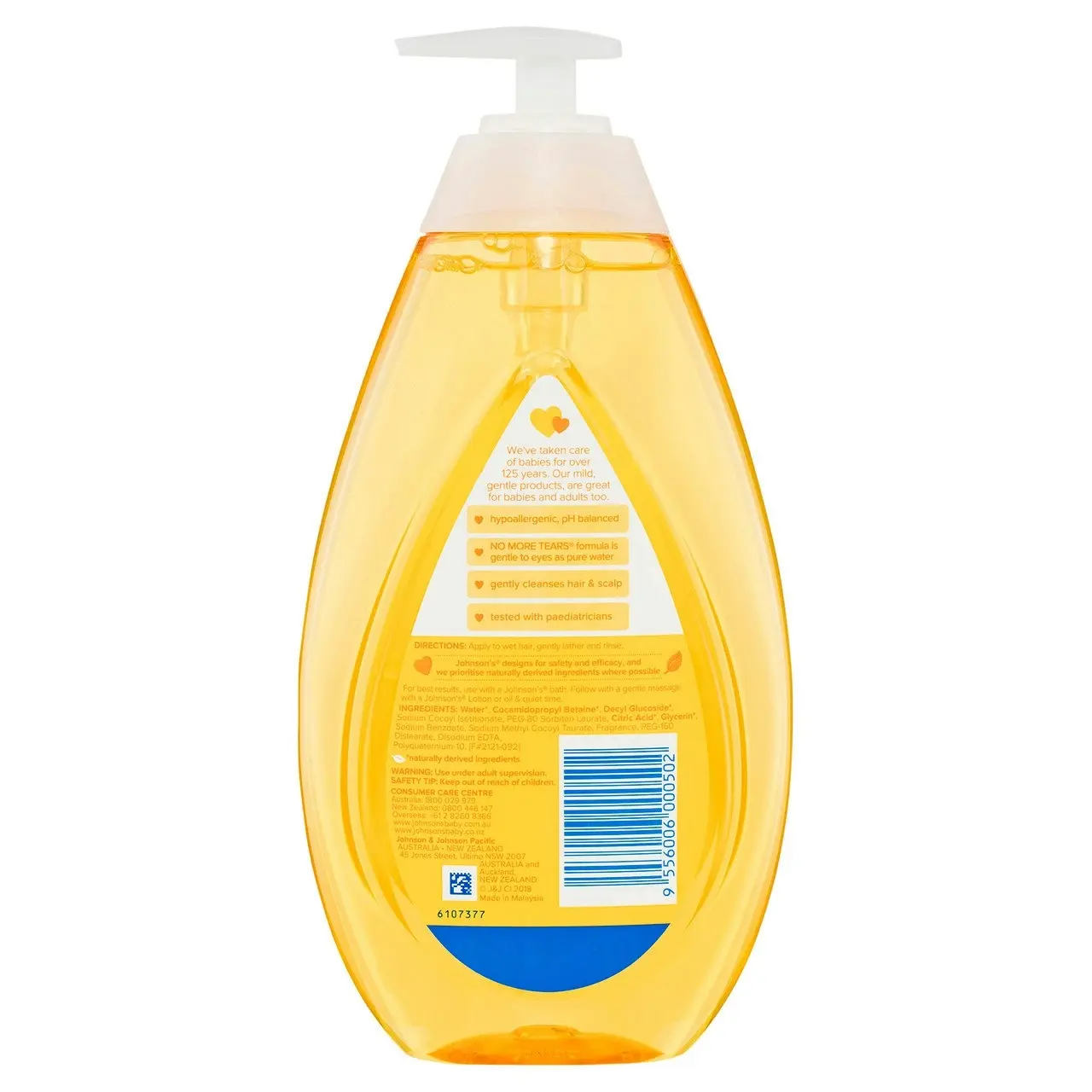 Johnson's Hypoallergenic Gentle Tear-Free Cleansing Baby Shampoo 800mL