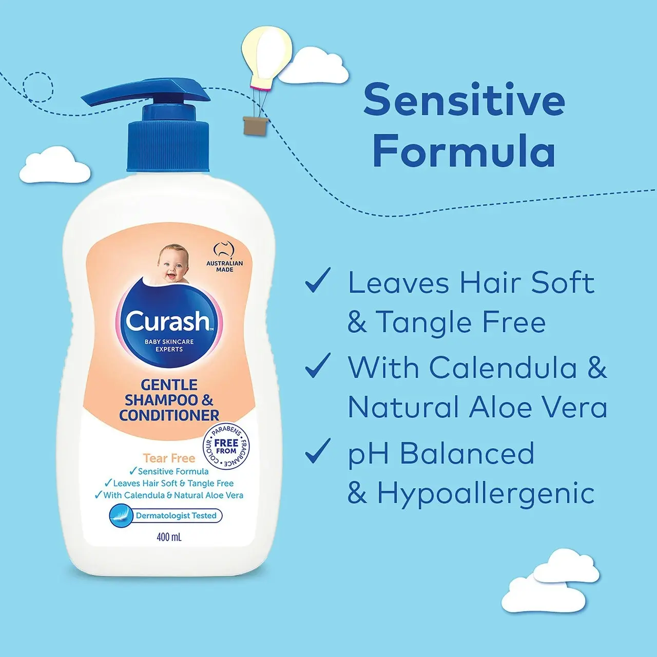 Curash Gentle Shampoo & Conditioner 400mL