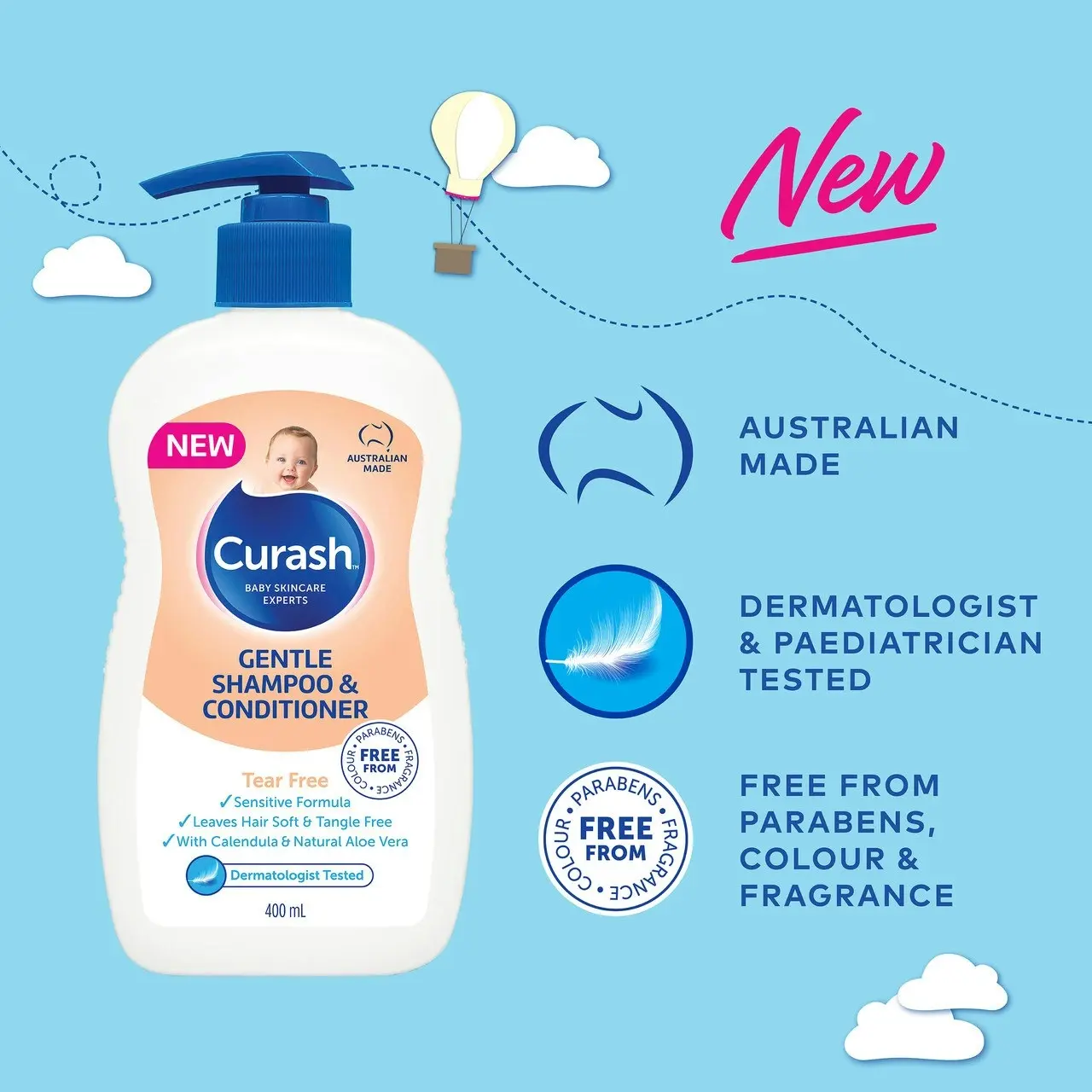 Curash Gentle Shampoo & Conditioner 400mL