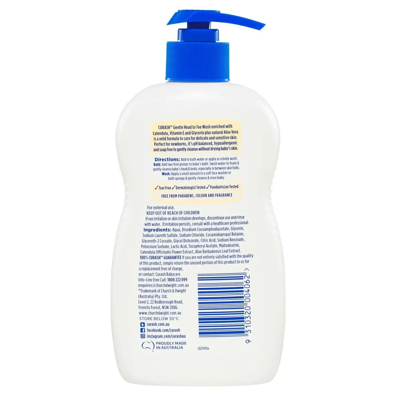 Curash Gentle Head To Toe Wash 400mL