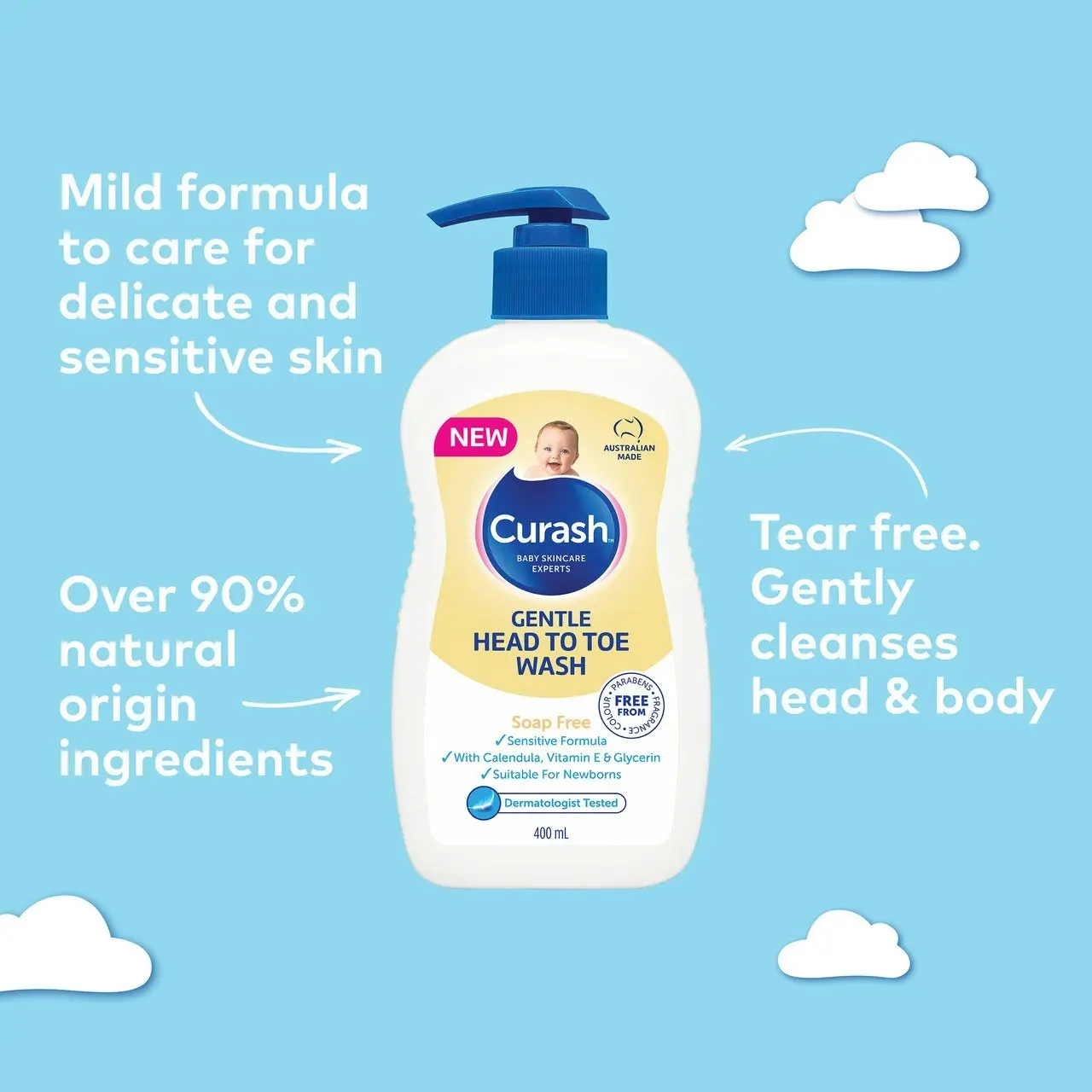 Curash Gentle Head To Toe Wash 400mL