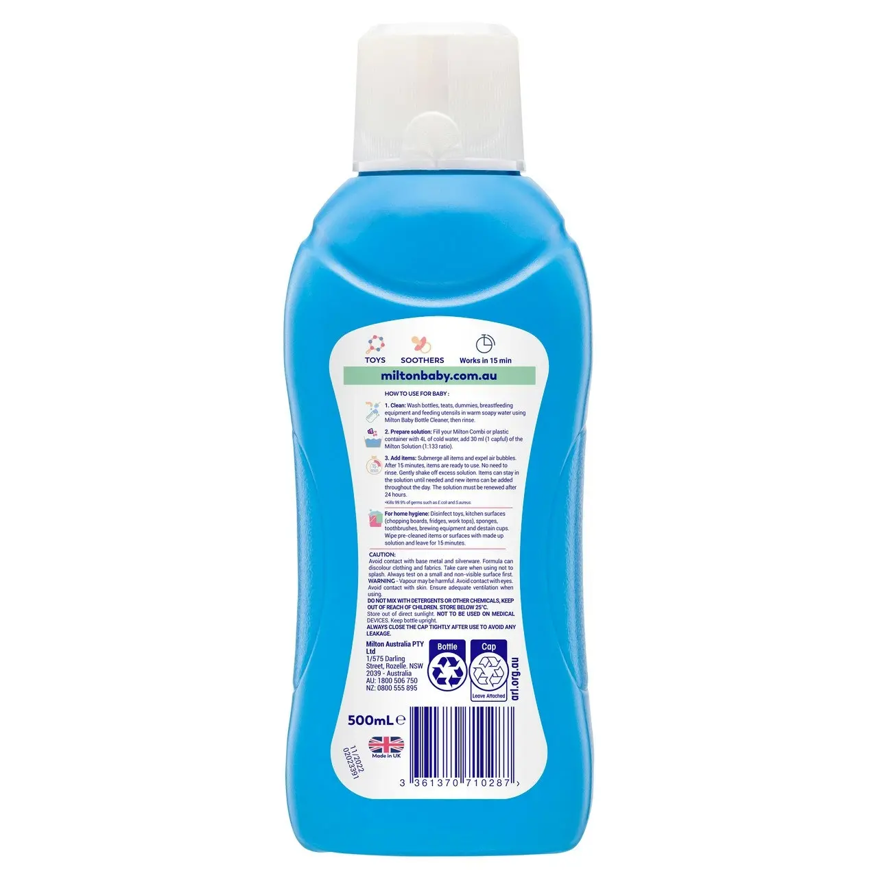 Milton Concentrated Anti-Bacterial Solution 500mL