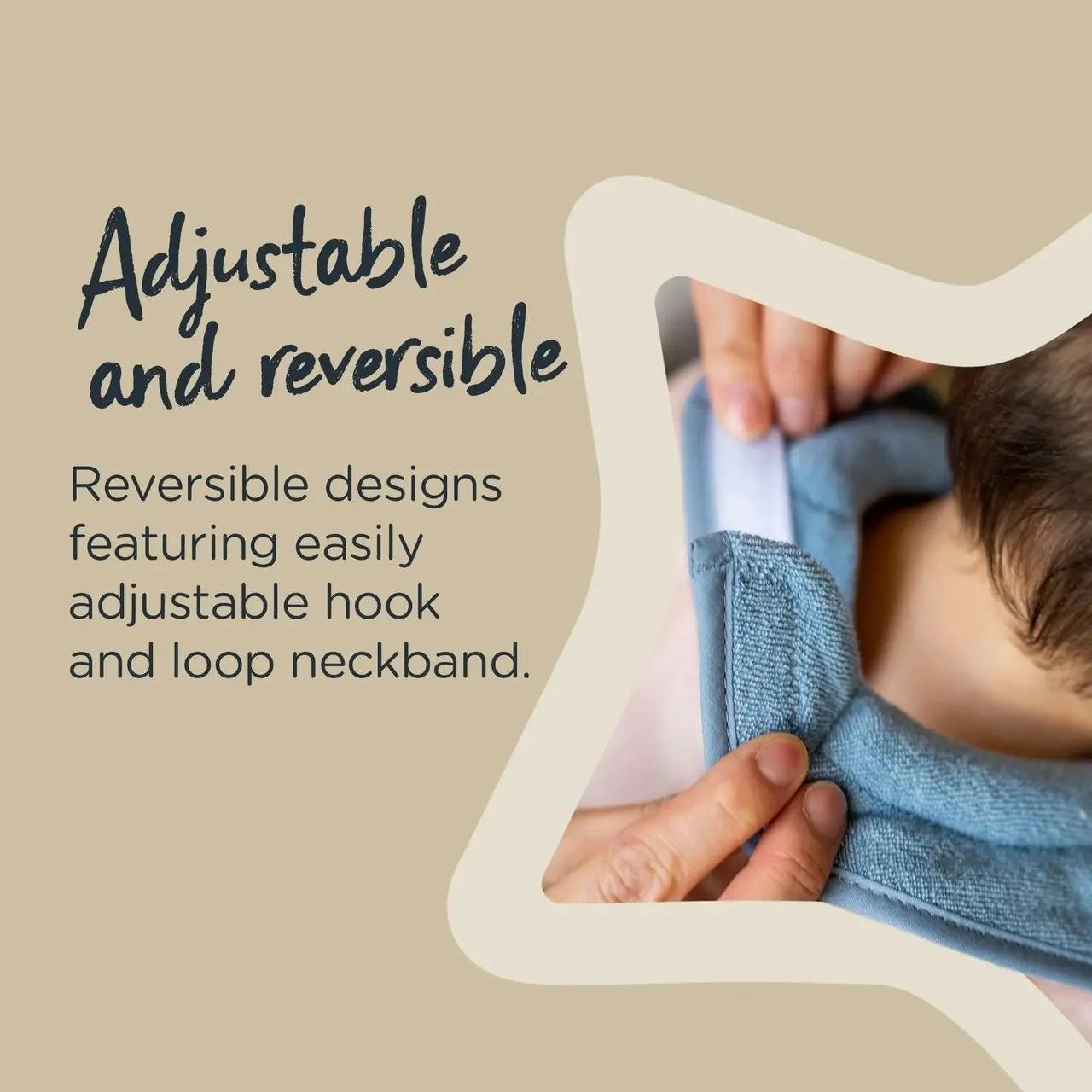 Tommee Tippee Milk Feeding Bibs, Comfeefit, Super Soft and Extra Absorbent, Adjustable and Reversible, OEXO-TEX Approved Material, Pack of 2