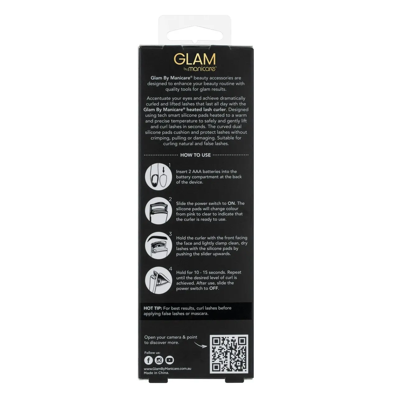 Glam by Manicare(R) Heated Lash Curler