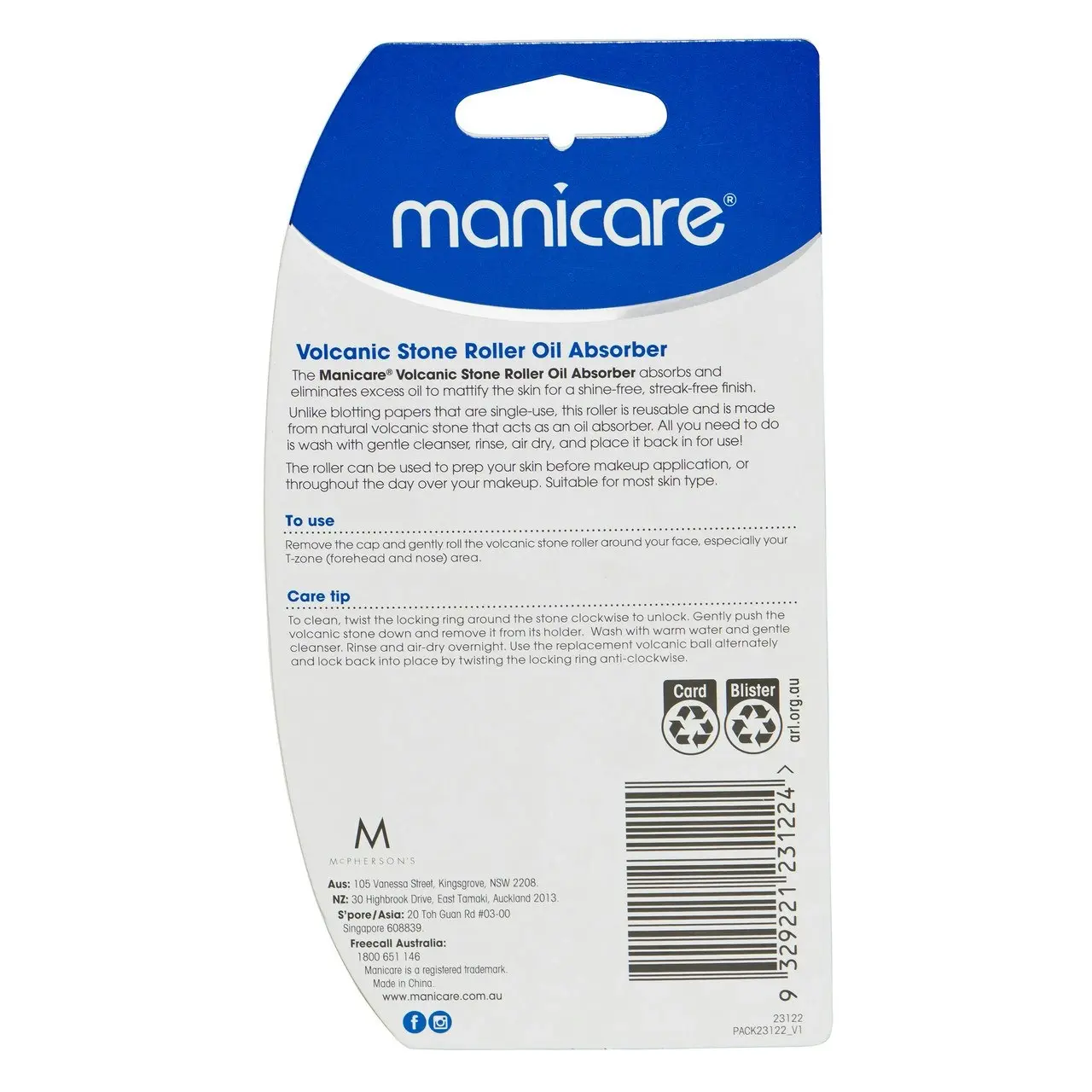 Manicare Volcanic Stone Roller Oil Absorber