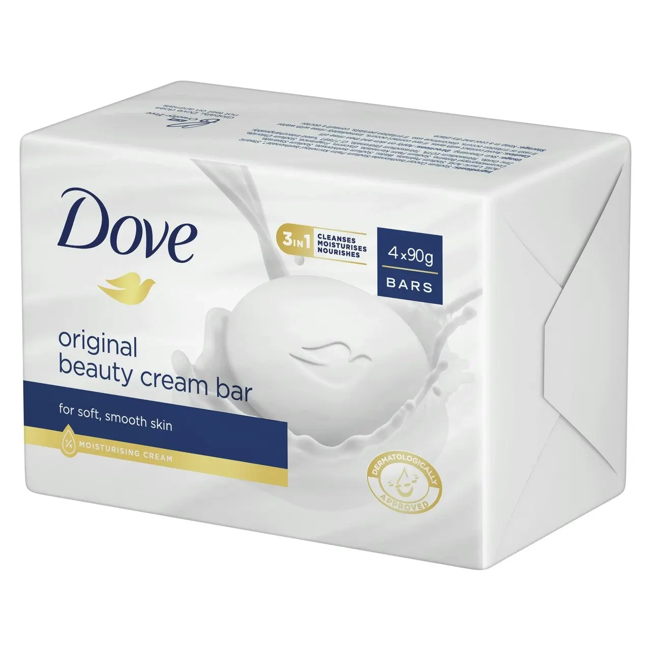 Dove  Beauty Cream Bar for soft, smooth, healthy-looking skin Original with 1/4 moisturising cream 4 x 90 g