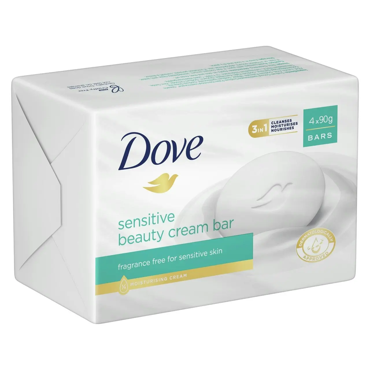 Dove  Beauty Cream Bar for soft, smooth, healthy-looking skin Sensitive with 1/4 moisturising cream 4 x 90 g