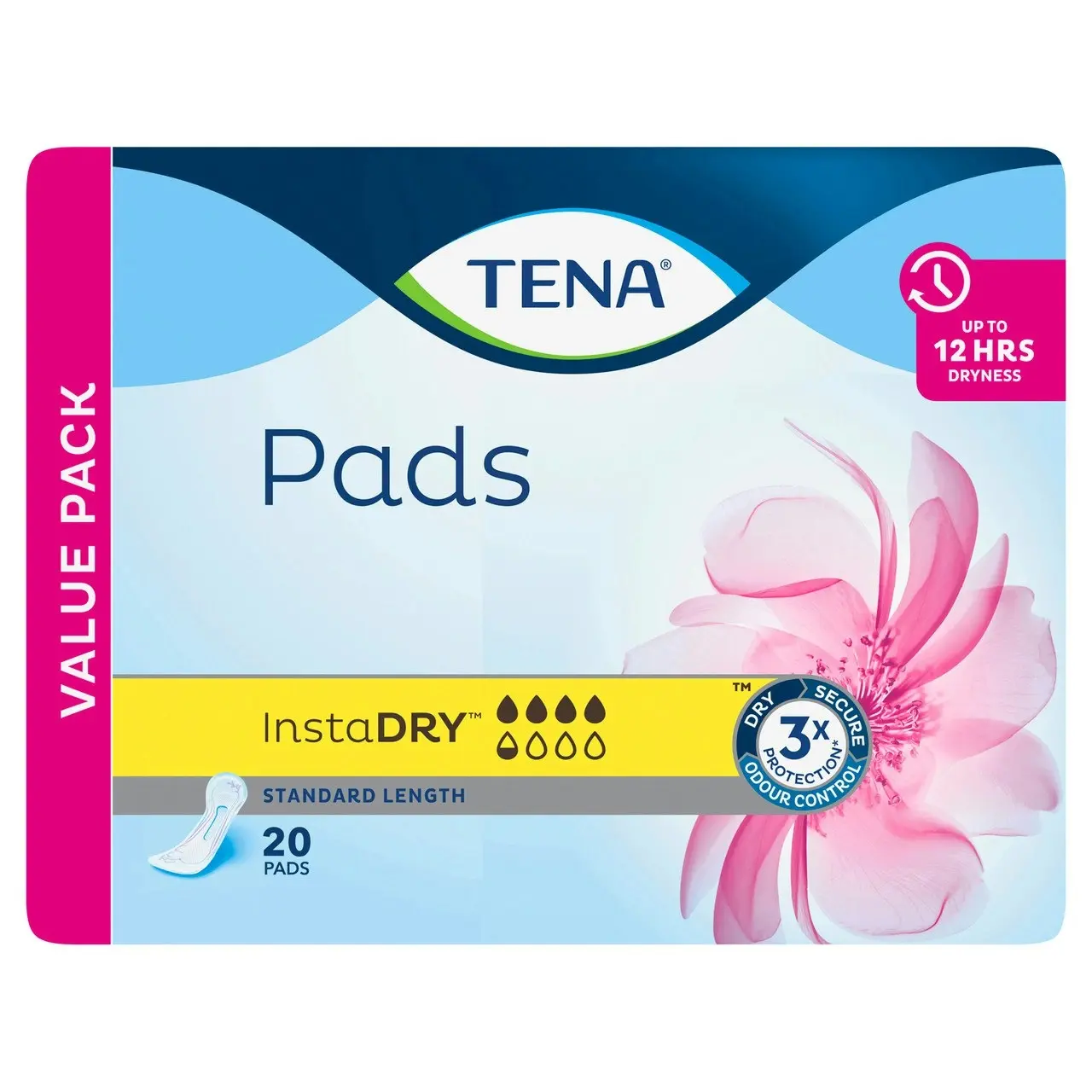 TENA Pads InstaDRY(TM) Standard Length 20 pack