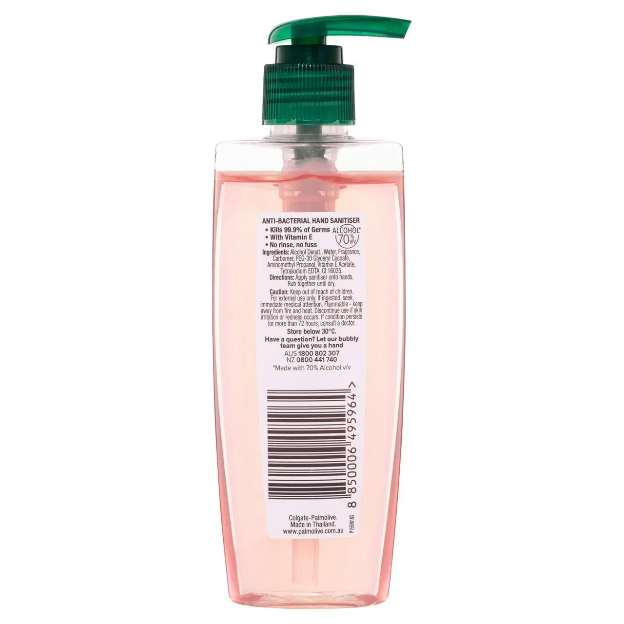 Palmolive Instant Antibacterial Hand Sanitiser Japanese Cherry Blossom Pump 200mL, Non-Sticky, Rinse Free, Kills Germs