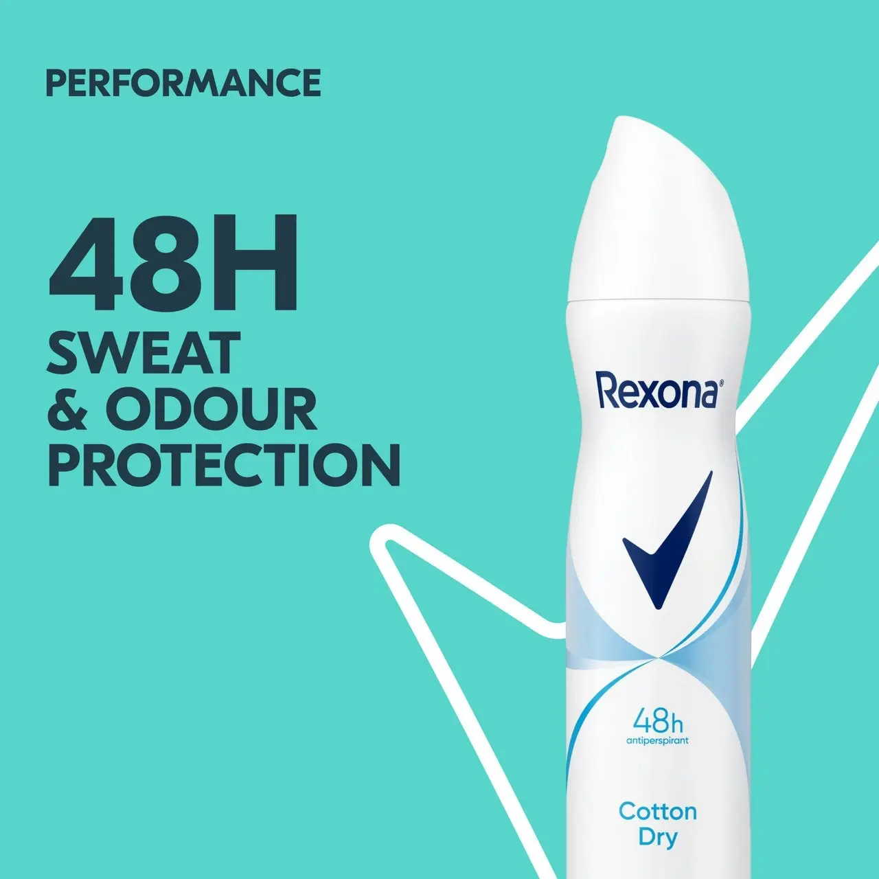 Rexona Women Deodorant aerosol antiperspirant Cotton Dry 48-hour sweat and odour protection 250 mL