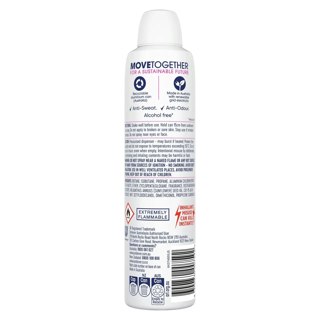 Rexona Women Deodorant aerosol antiperspirant Sexy Bouquet 48-hour sweat and odour protection 250 mL