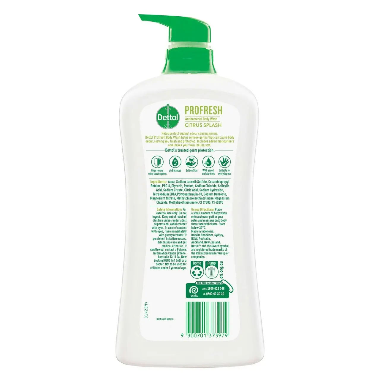 Dettol Profresh Shower Gel Body Wash Lemon and Lime 950mL