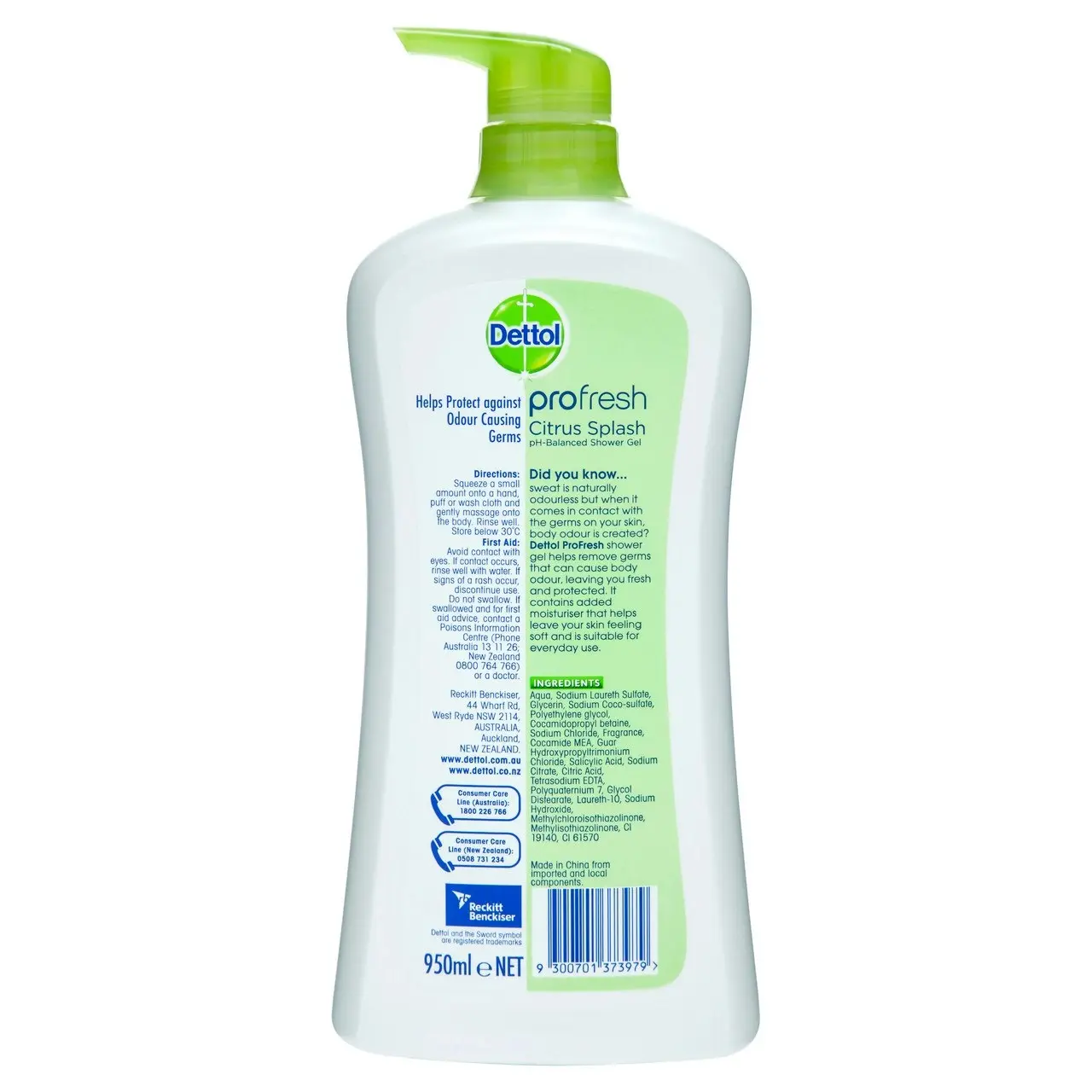 Dettol Profresh Shower Gel Body Wash Lemon and Lime 950mL