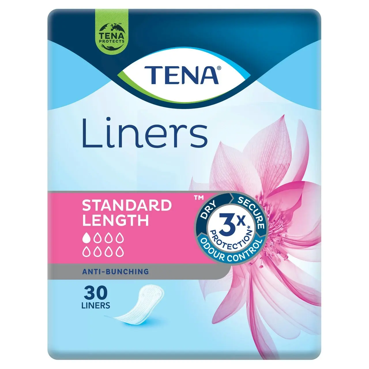 TENA Standard Length Liners 30 Pack