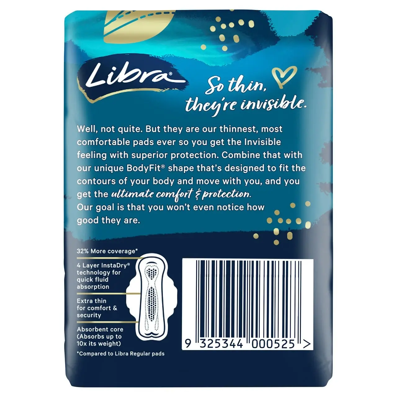 Libra Invisible Pads Goodnights Wings 10 pack