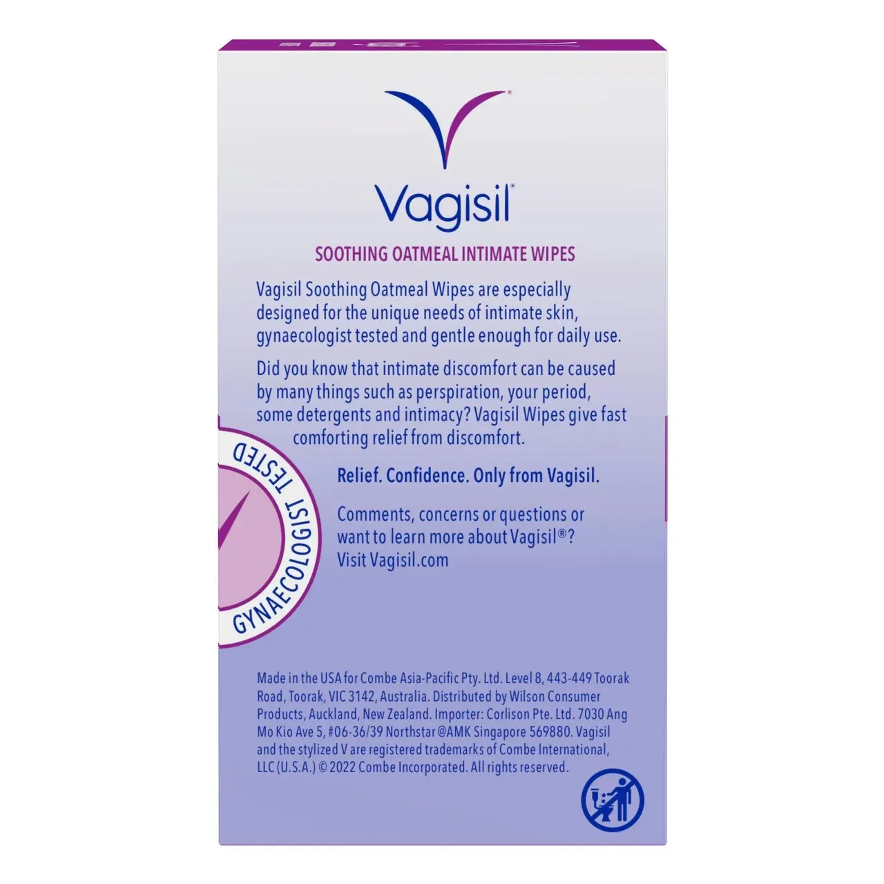 Vagisil Soothing Oatmeal Intimate Wipes 12s