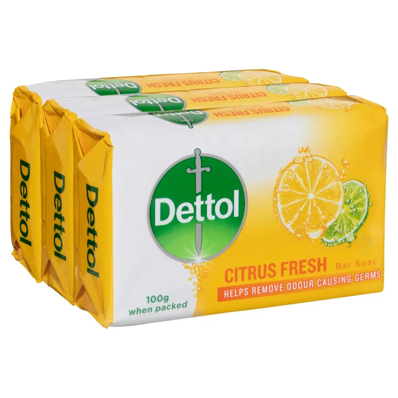 Dettol Citrus Fresh Bar Soap 100g 3 Pack