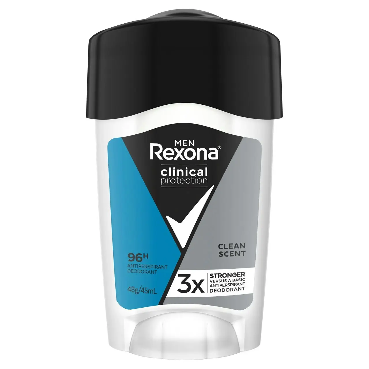 Rexona Men Clinical Protection Antiperspirant deodorant cream Clean Scent for 3x stronger protection* 45 mL