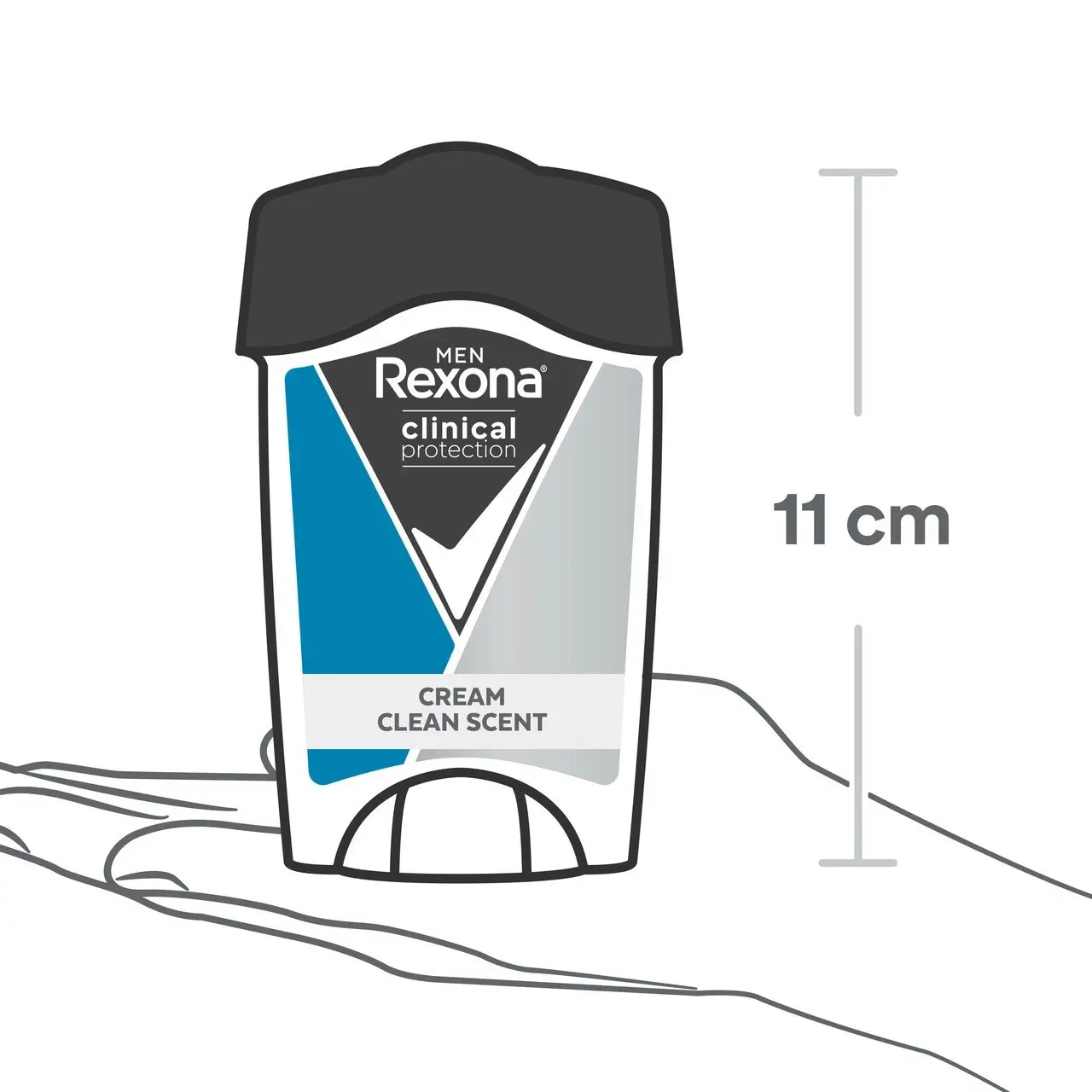 Rexona Men Clinical Protection Antiperspirant deodorant cream Clean Scent for 3x stronger protection* 45 mL