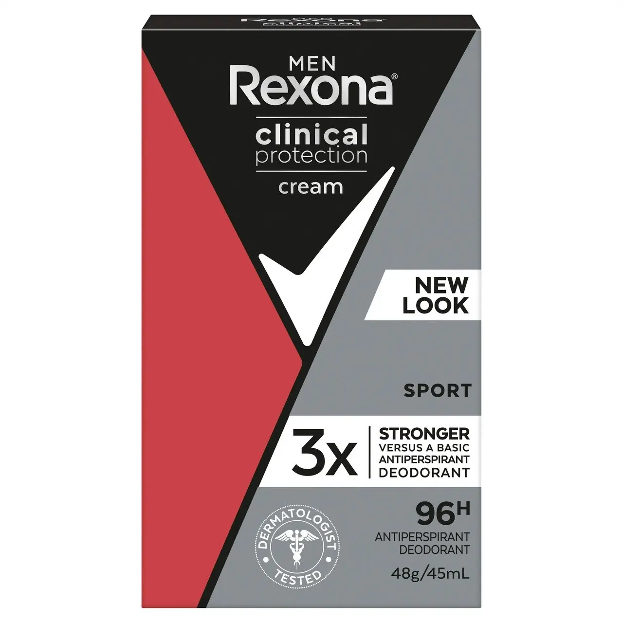 Rexona Men Clinical Protection Deodorant antiperspirant cream Sport for 3x stronger protection* 45 mL