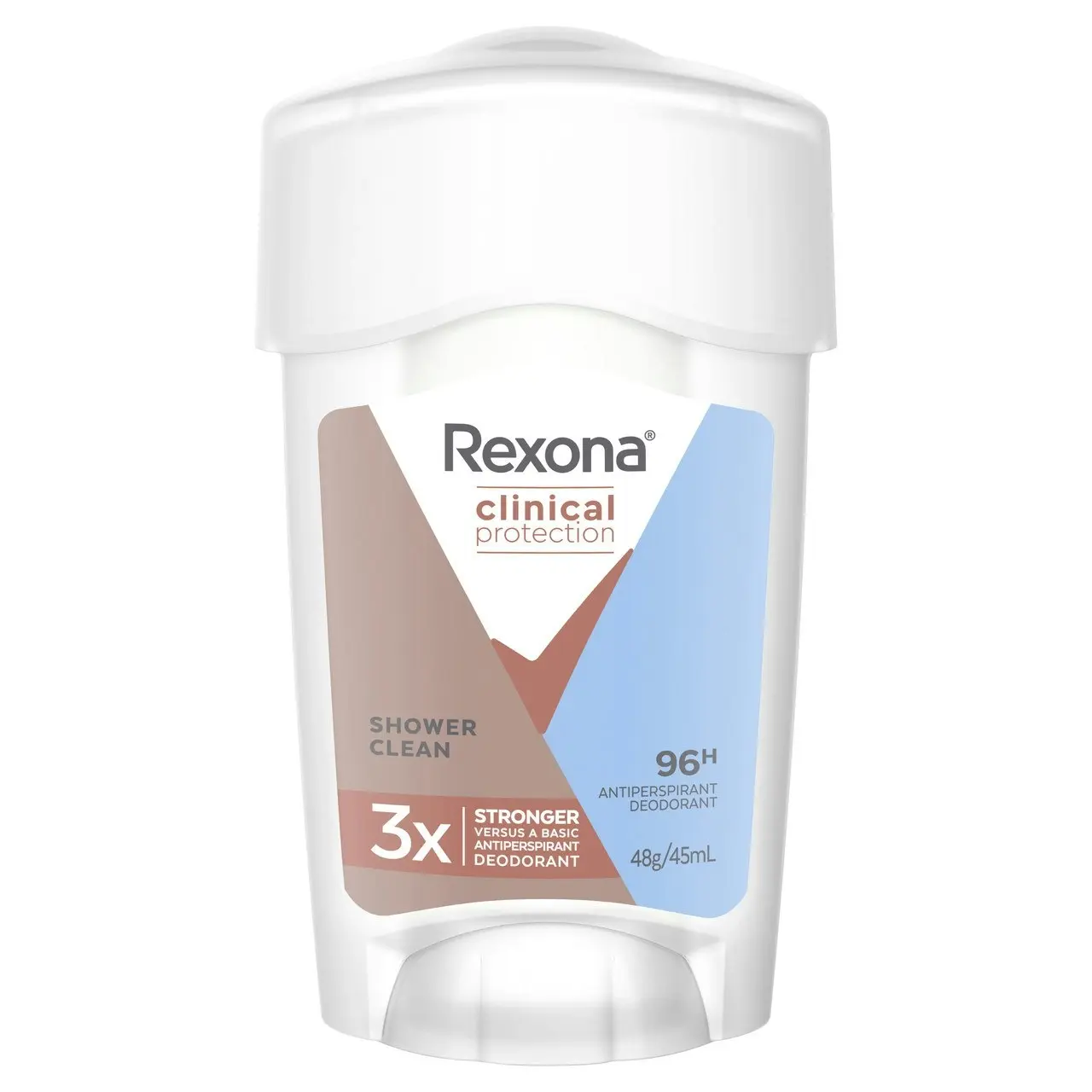 Rexona Women Clinical Protection Antiperspirant deodorant cream Shower Clean for 3x stronger protection* 45 mL