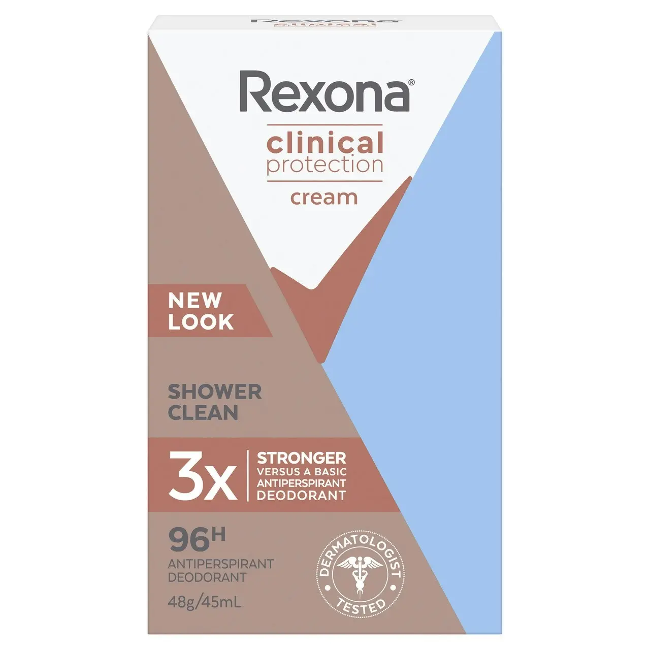 Rexona Women Clinical Protection Antiperspirant deodorant cream Shower Clean for 3x stronger protection* 45 mL