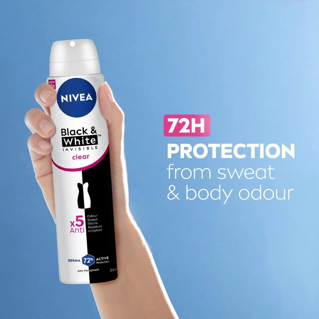 Nivea Black & White Invisible Clear Anti-perspirant Aerosol 250ml