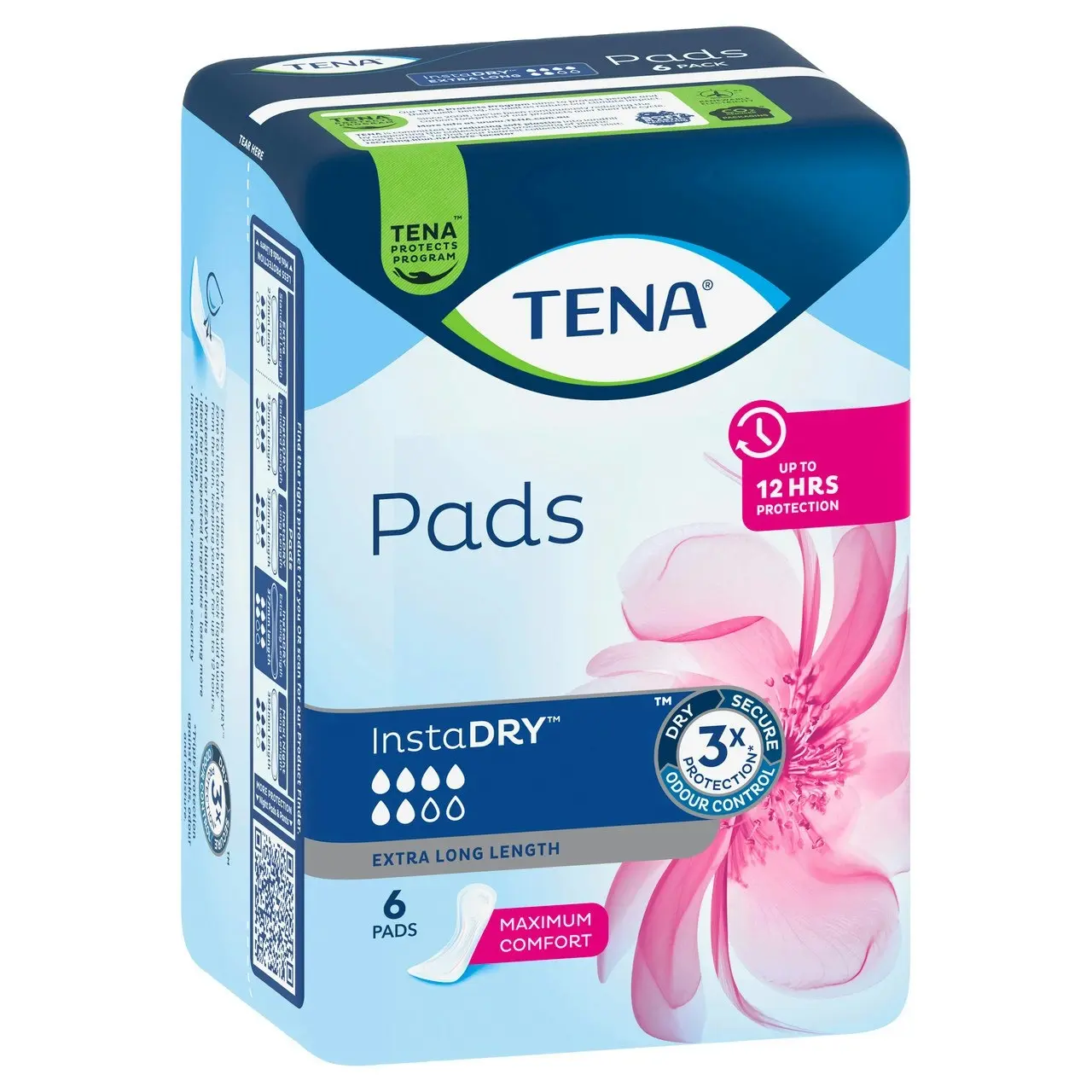 TENA Pads InstaDRY(TM) Extra Long Length 6 Pack