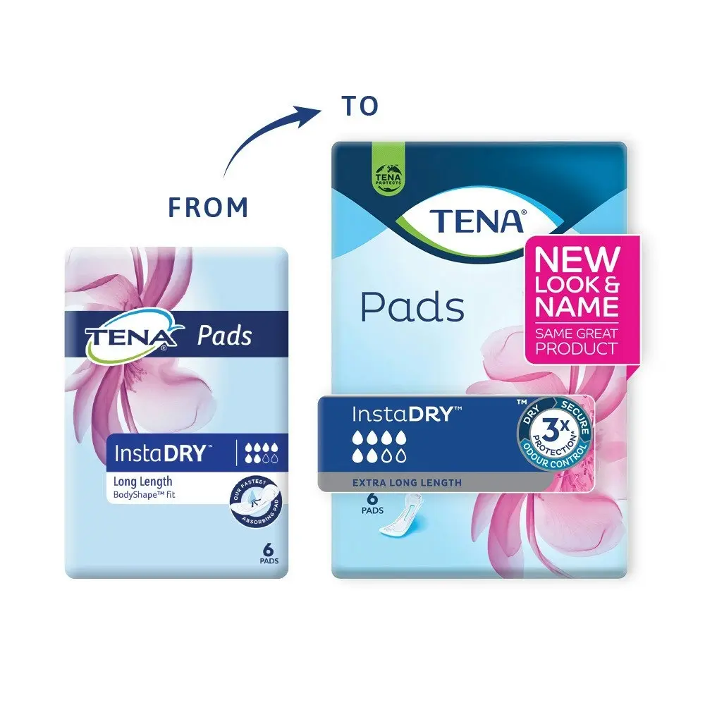 TENA Pads InstaDRY(TM) Extra Long Length 6 Pack