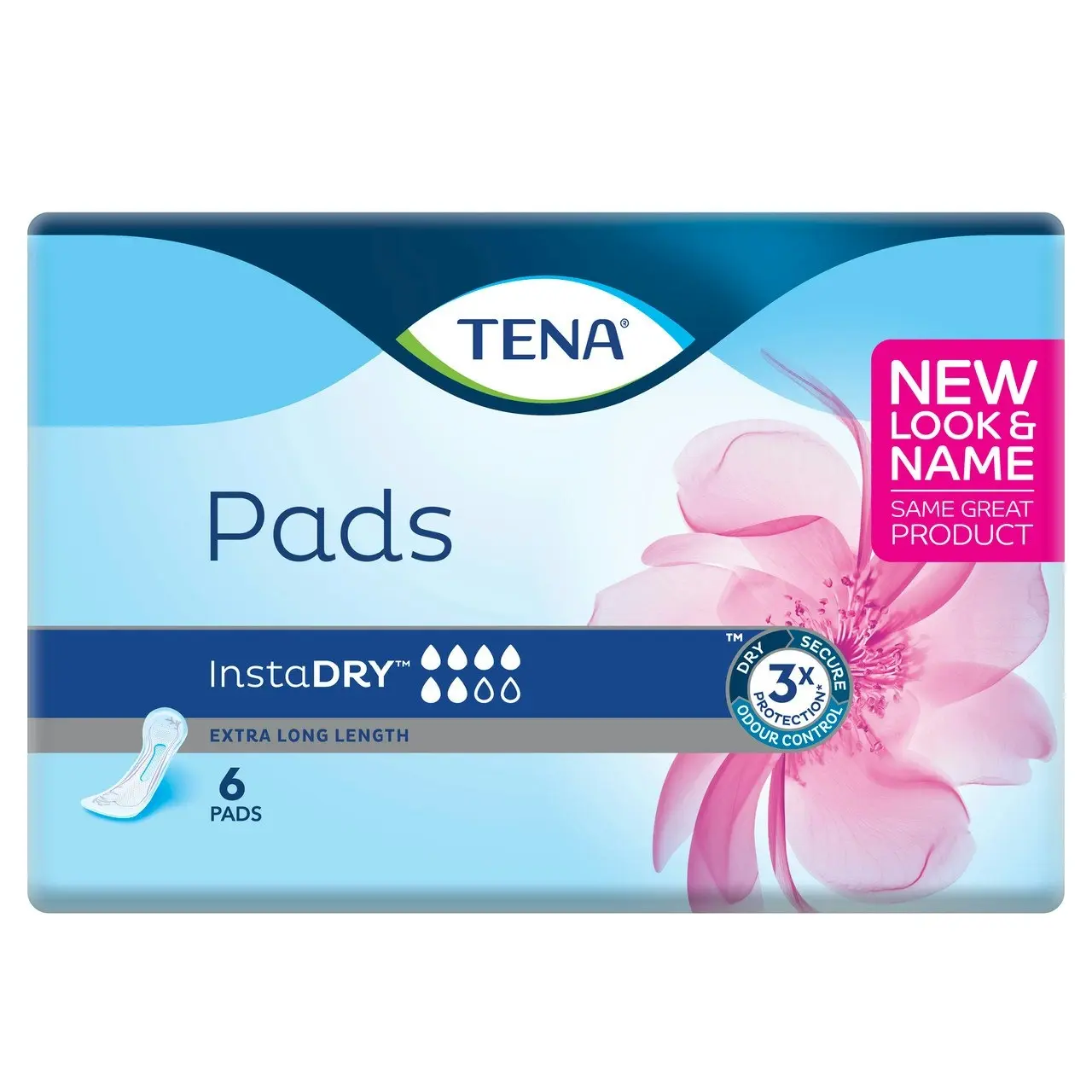 TENA Pads InstaDRY(TM) Extra Long Length 6 Pack