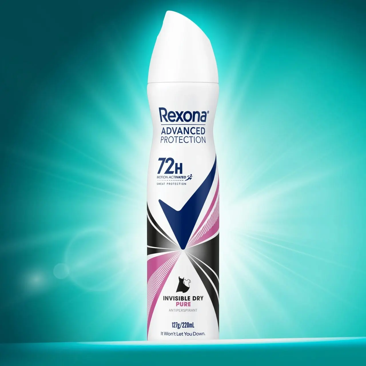 Rexona Women Advanced Antiperspirant Deodorant Aerosol Invisible Dry Pure 72-Hour Protection 220ml