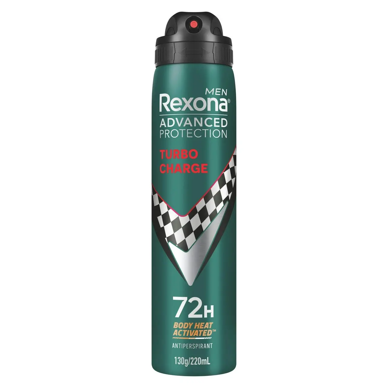 Rexona Men Advanced Antiperspirant Deodorant Aerosol Turbo Charge 72-Hour Protection 220ml