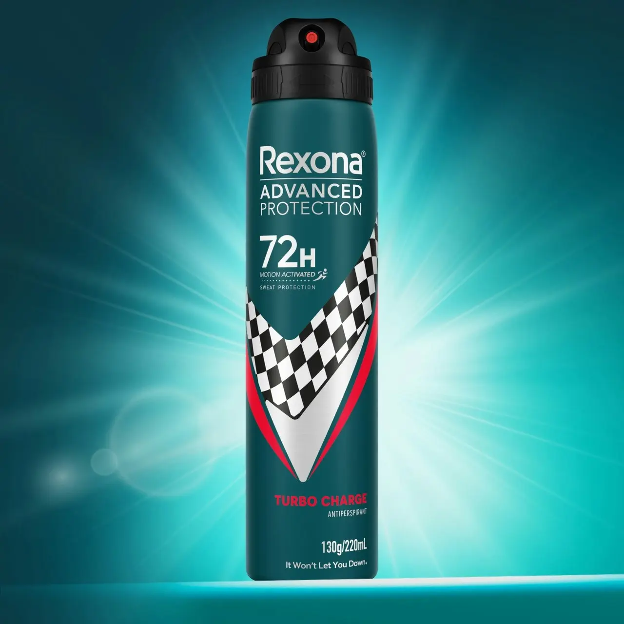 Rexona Men Advanced Antiperspirant Deodorant Aerosol Turbo Charge 72-Hour Protection 220ml