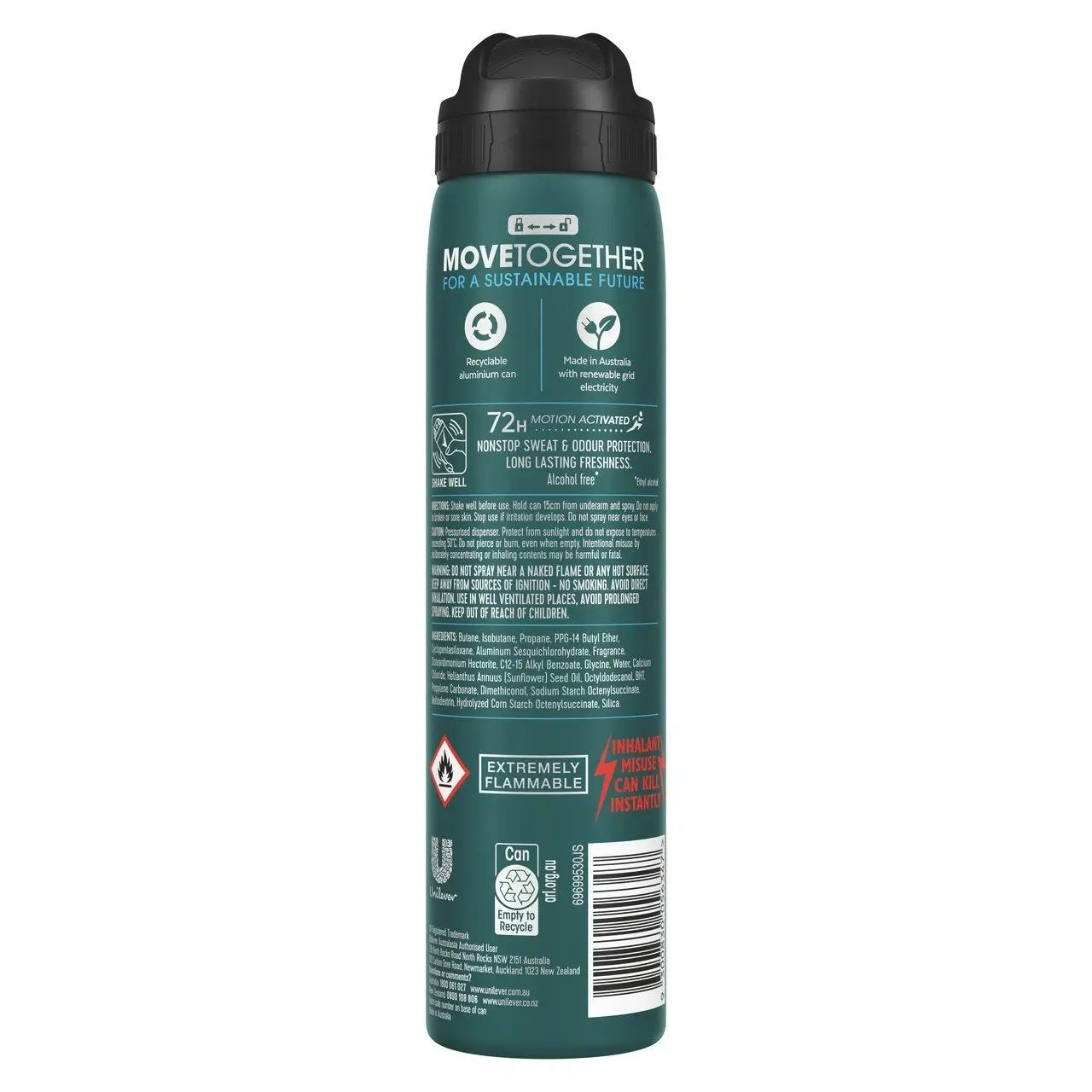 Rexona Men Advanced Antiperspirant Deodorant Aerosol Invisible Dry Ice Fresh 72-Hour Protection 220ml