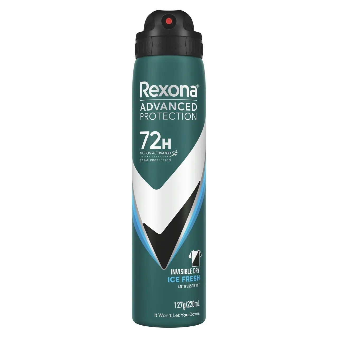 Rexona Men Advanced Antiperspirant Deodorant Aerosol Invisible Dry Ice Fresh 72-Hour Protection 220ml