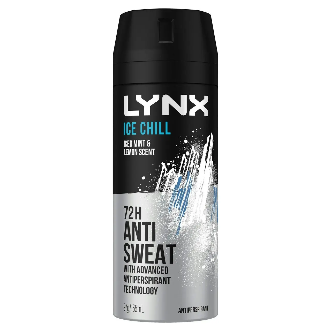 Lynx  Antiperspirant Aerosol 72-hour sweat protection Ice Chill deodorant with iced mint and lemon scent 165 mL