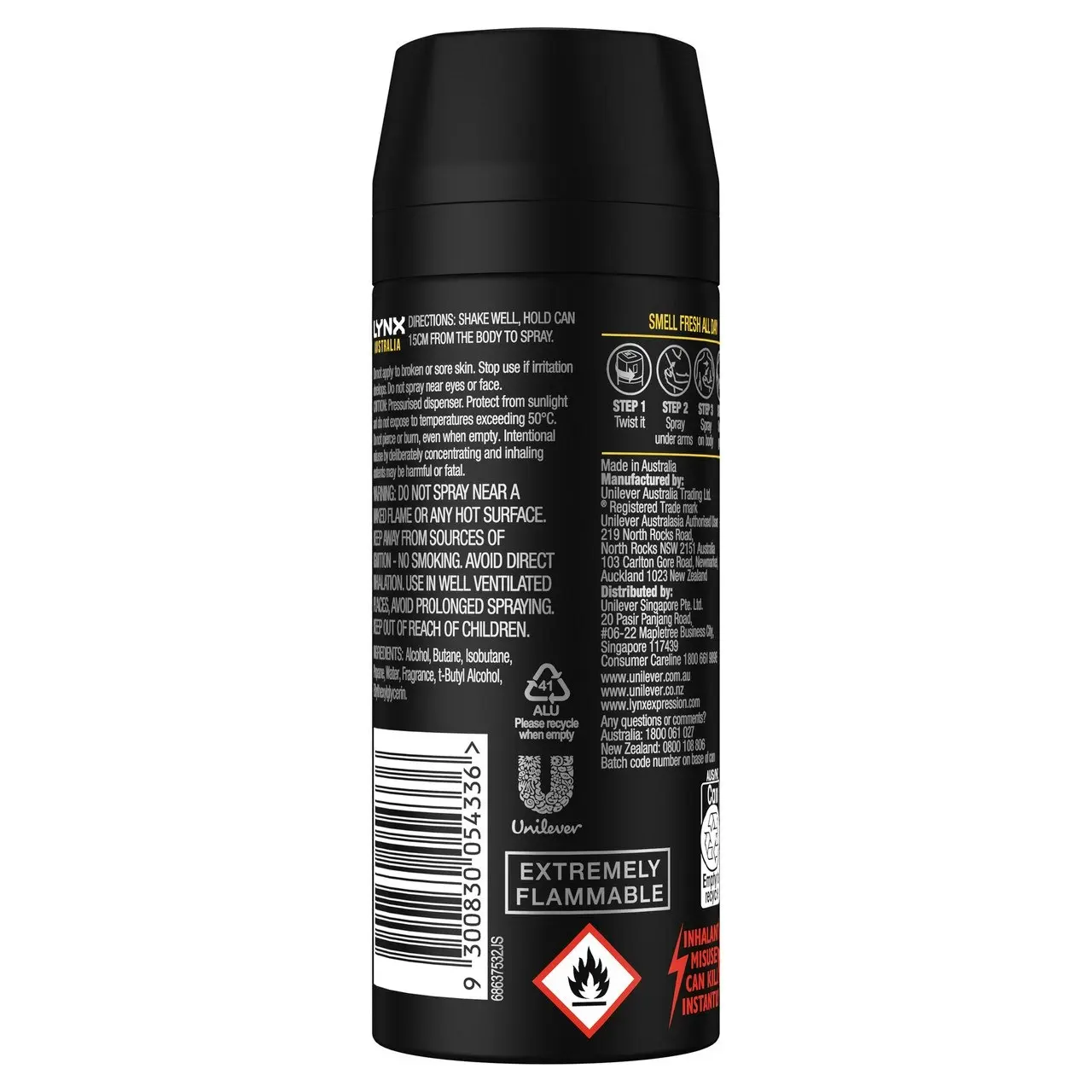 Lynx Deodorant Body Spray Australia 165 ml