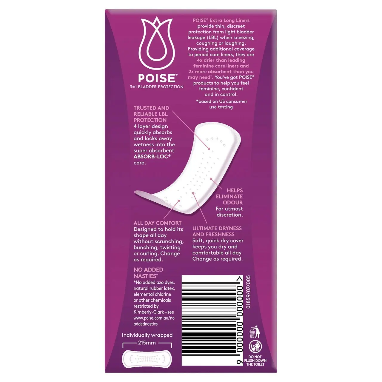 Poise Liners For Bladder Leaks Extra Long 22 Pack