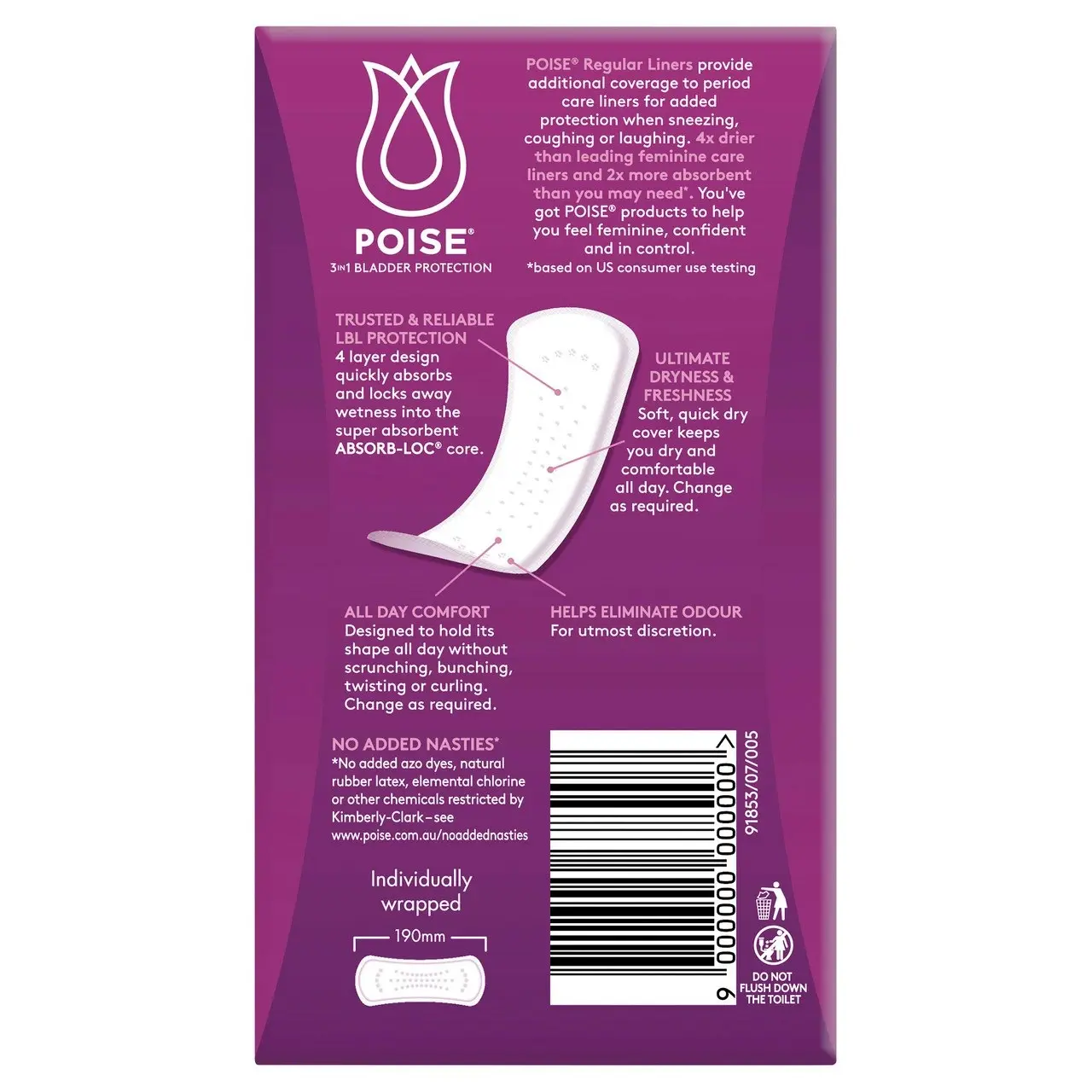 Poise Liners For Bladder Leaks Regular 26 Pack