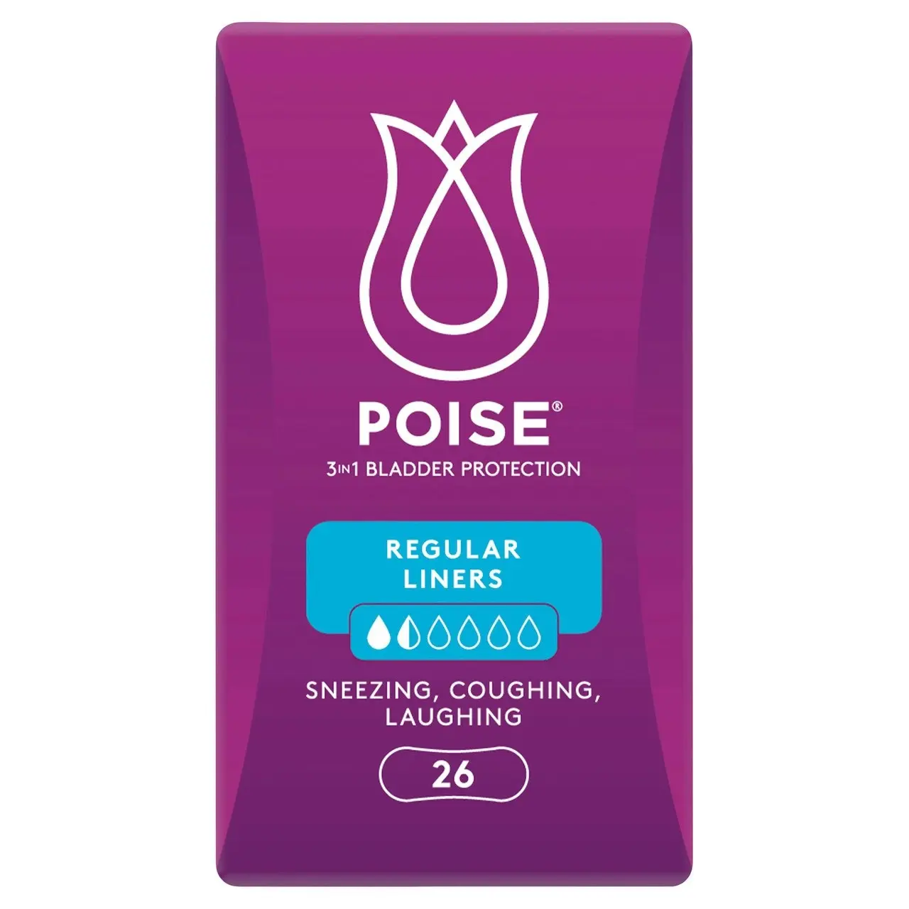 Poise Liners For Bladder Leaks Regular 26 Pack