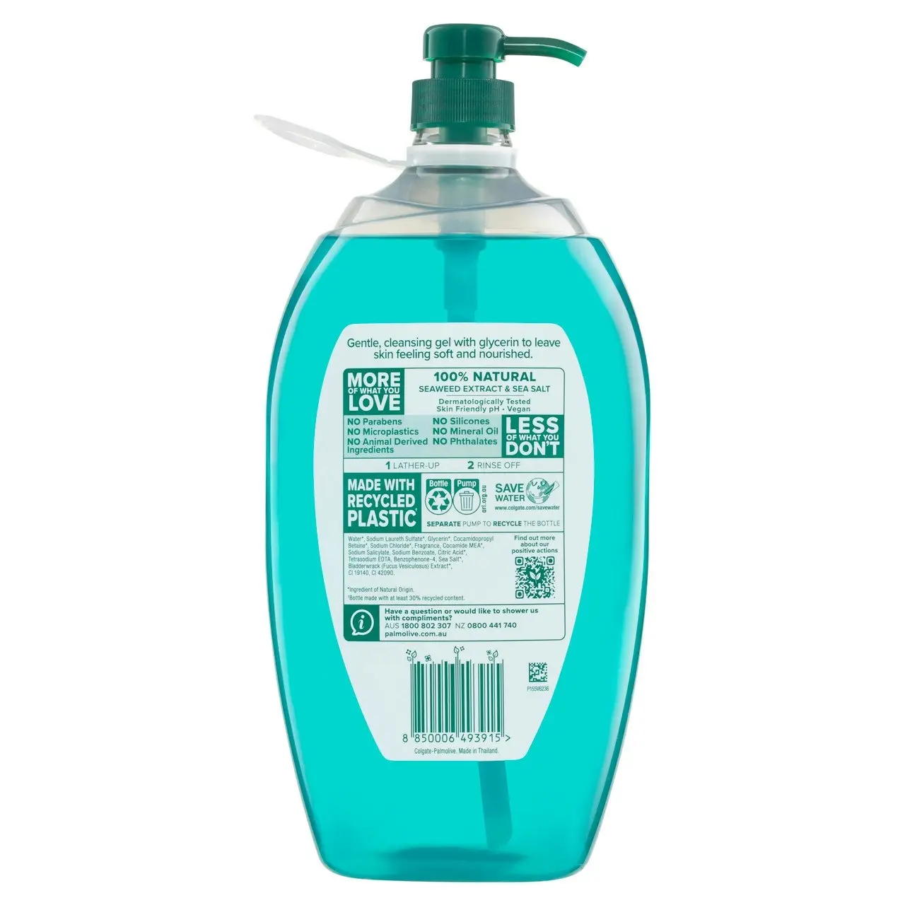 Palmolive Naturals Body Wash, 2L, Sea Minerals with Seaweed and Sea Salt, No Parabens