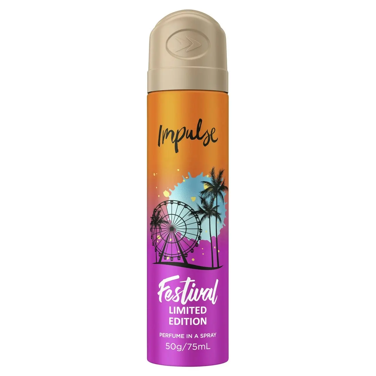 Impulse Body Spray Aerosol Deodorant Festival Summer Edition 75mL