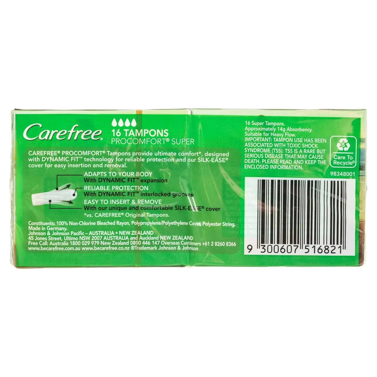 Carefree ProComfort Fragrance Free Super Tampons 16 Pack