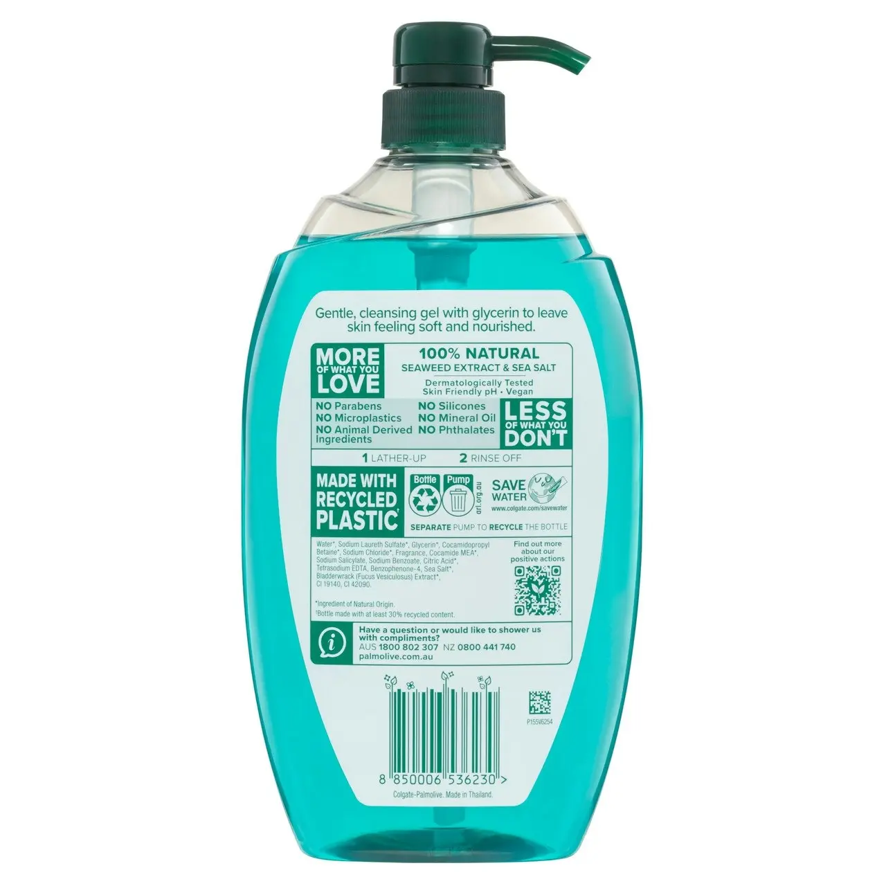 Palmolive Naturals Body Wash, 1L, Sea Minerals with Seaweed and Sea Salt, No Parabens