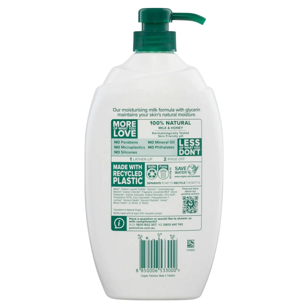 Palmolive Naturals Body Wash, 1L, Milk and Honey, with Moisturising Milk