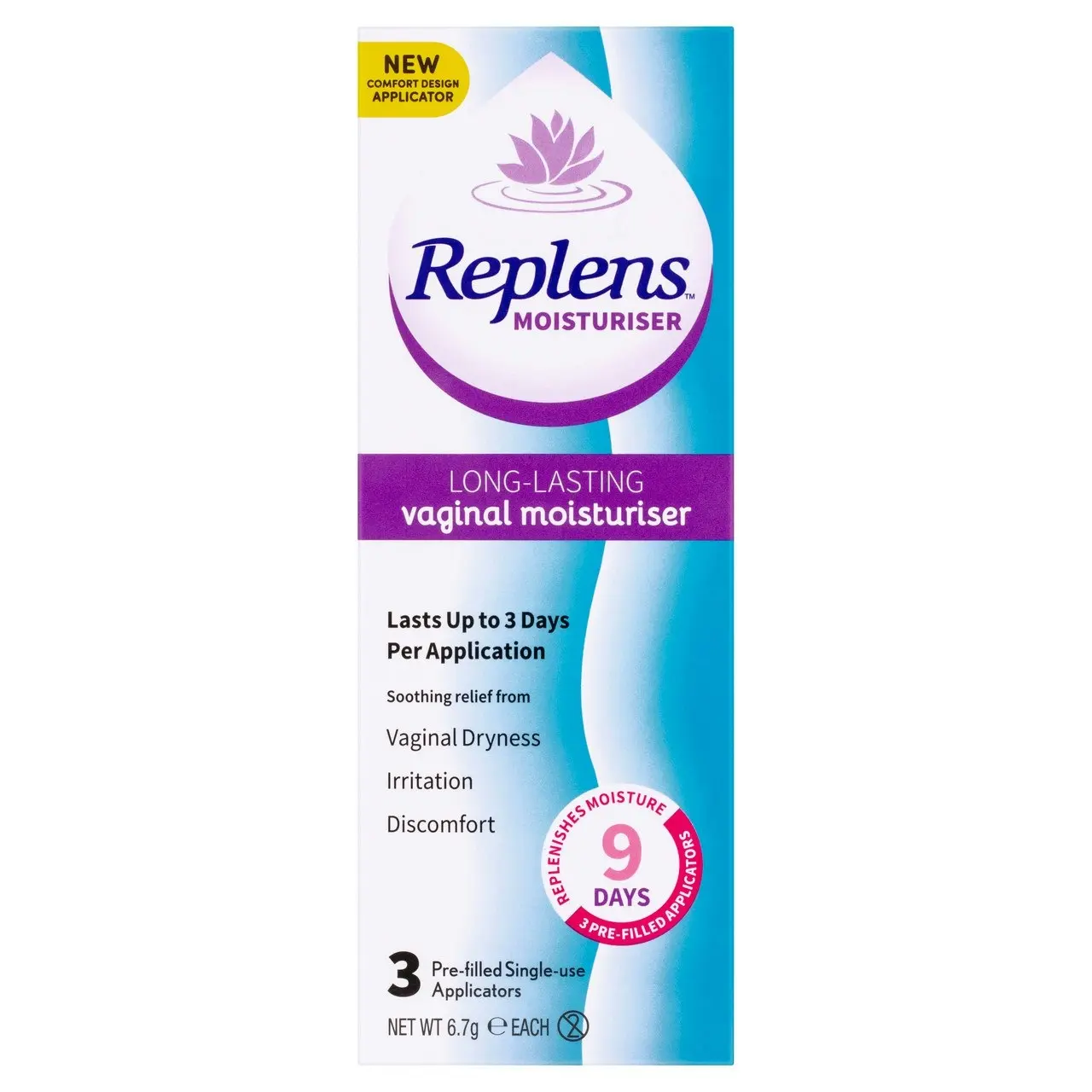 Replens Long Lasting Vaginal Moisturiser 3 Pack