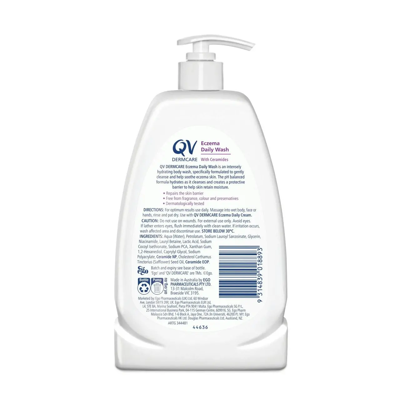 QV Dermcare Eczema Daily Wash 350ml